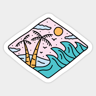 Beach and Wave Sticker